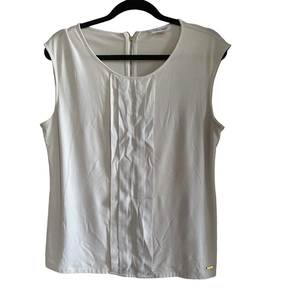 Calvin Klein Cream Sleeveless Blouse